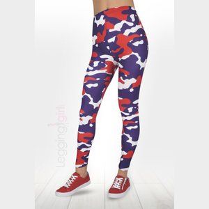 American Camo Printed FeatherSoft Women's Leggings Plus Size (PS) 14-22